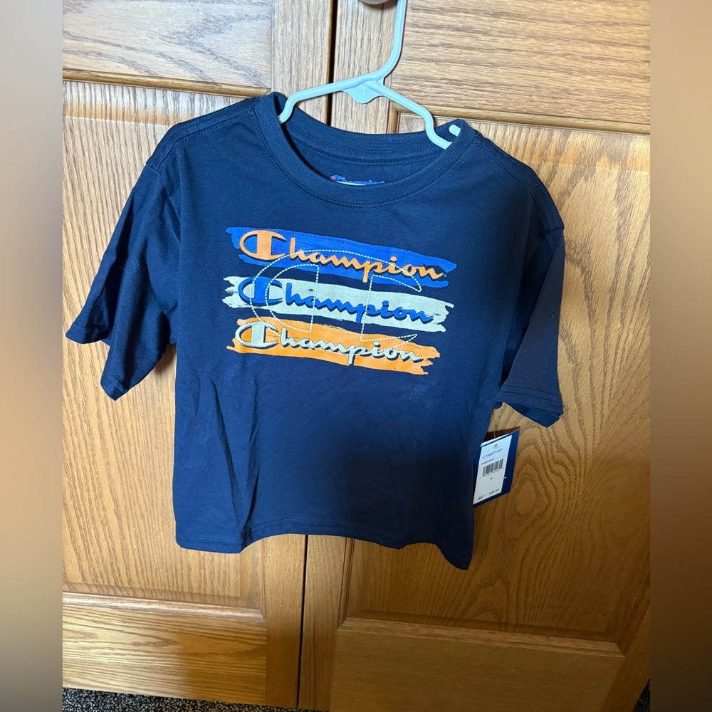Champion Kids' Navy and Orange Graphic Tee